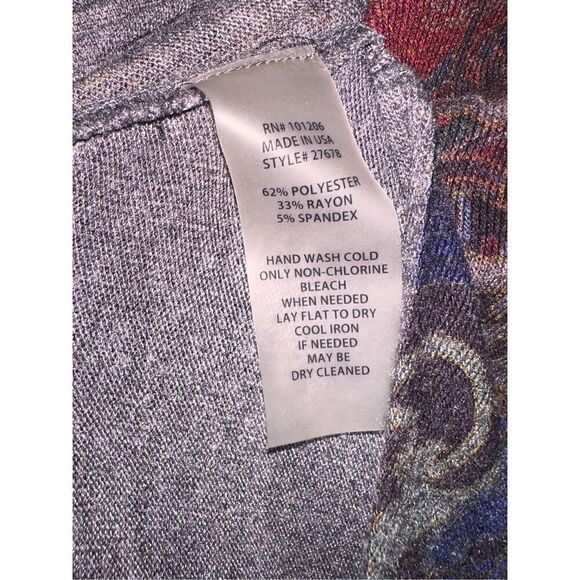 Soft Surroundings Pari Paisley Knit Tunic Top Blue Longline lightweight Sweater - Picture 4 of 8